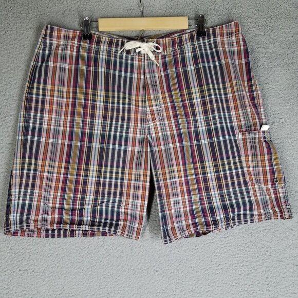 Polo Ralph Lauren Boardshort Adult 38 Swim Shorts Plaid Beach Casual Lightweight - Picture 1 of 8